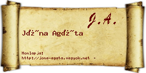 Jóna Agáta névjegykártya